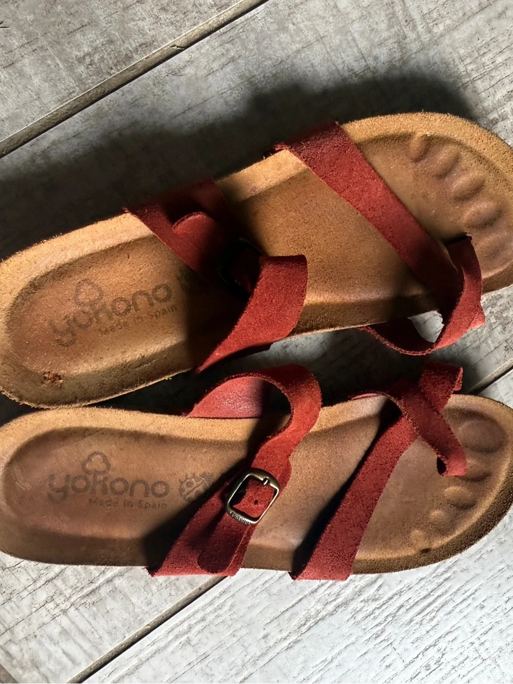 Yokono Red Leather Strappy Sandals